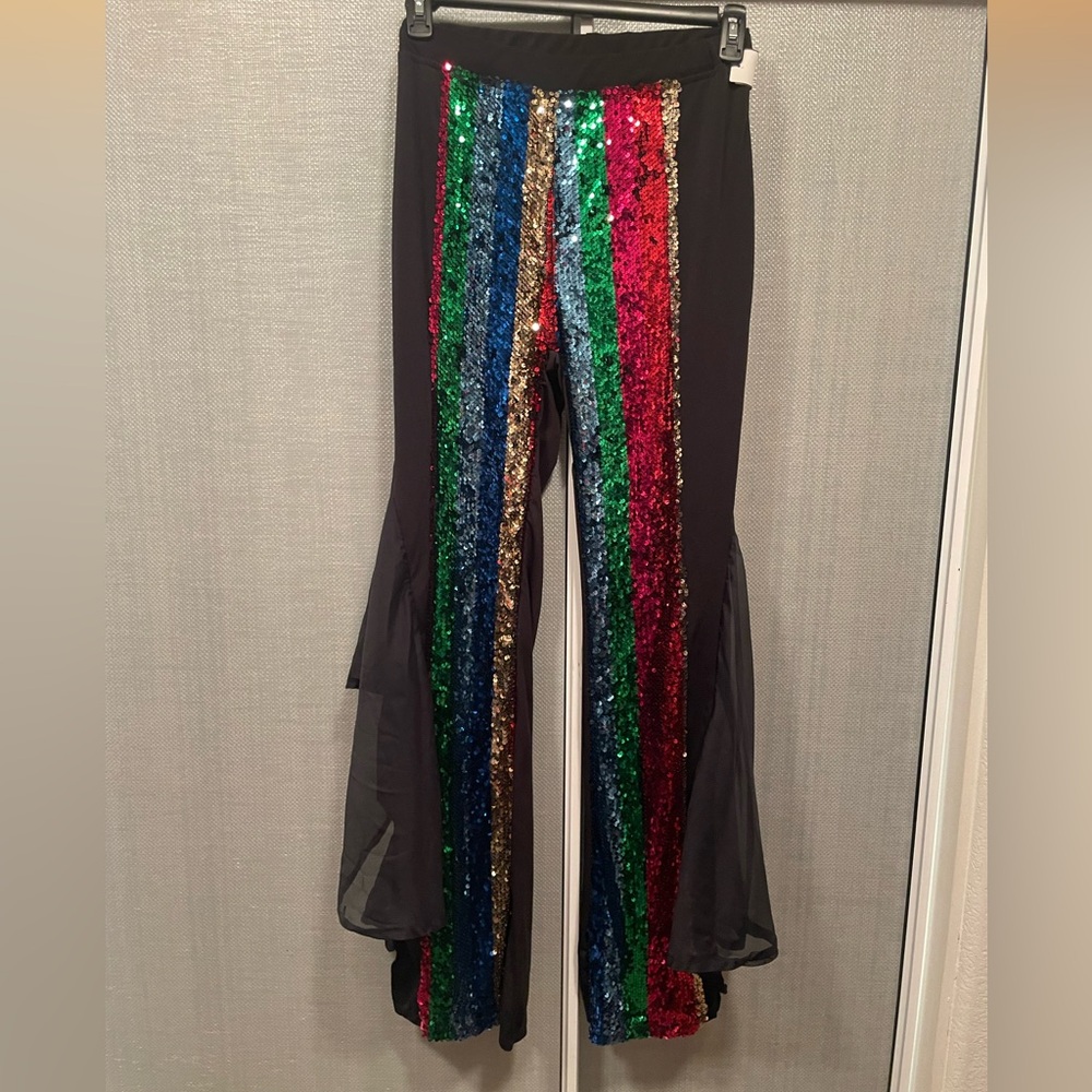 Fun, cute Multicolor Sequin Flare Pants